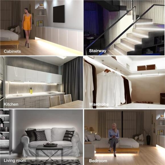 Dimmable Motion Sensor LED StripLight Under Cabinet Lighting Kit,LED Strip Light - Picture 6 of 7